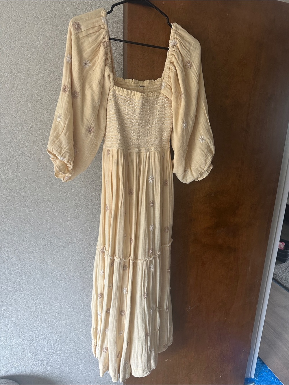 Free People Cream Maxi Dress with Floral Embroidery - Picture 3 of 5